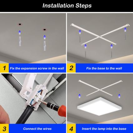 Brilagi - Luz de techo LED regulable para baño FRAME SMART LED/50W/230V 3000-6000K IP44 blanco + control remoto