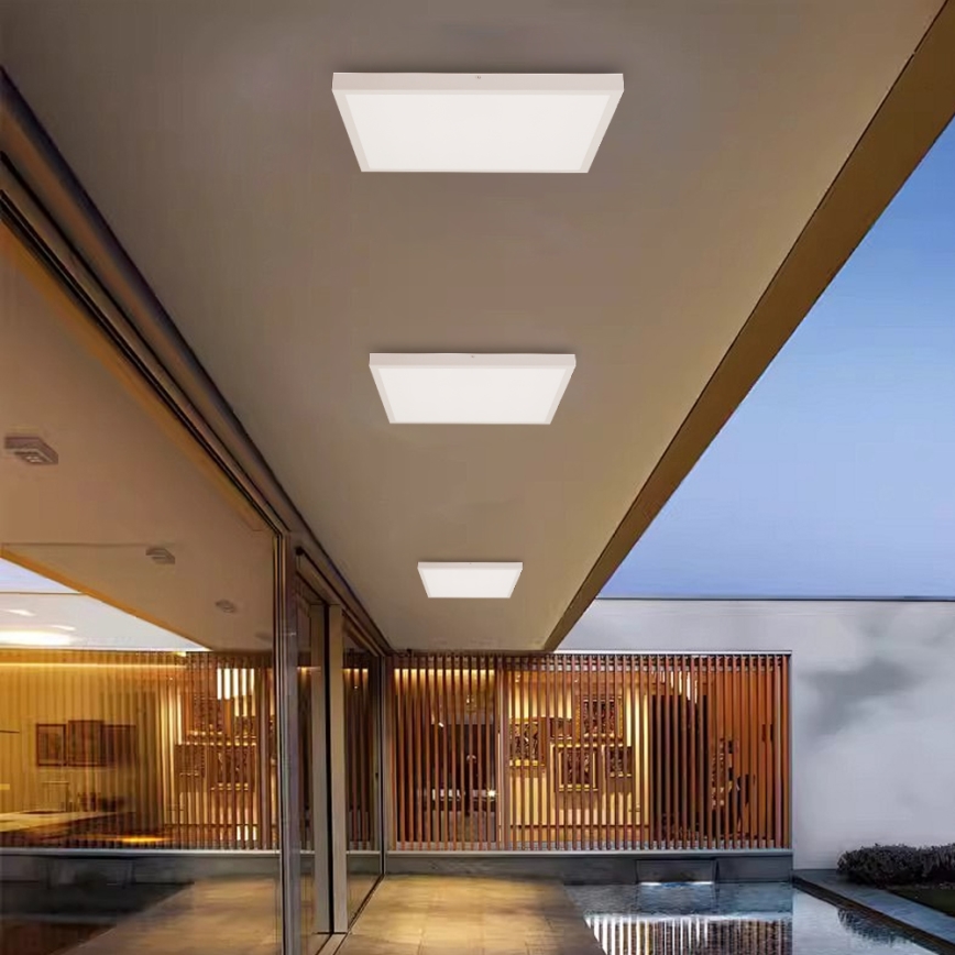Brilagi - Luz de techo LED regulable para baño FRAME SMART LED/50W/230V 60x60 cm 3000-6000K IP44 blanco + control remoto