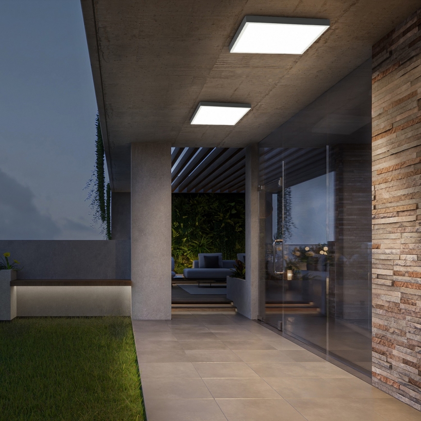 Brilagi - Luz de techo LED regulable para baño FRAME SMART LED/50W/230V 60x60 cm 3000-6000K IP44 blanco + control remoto