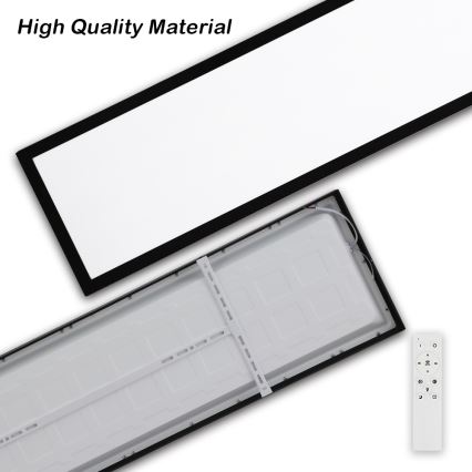 Brilagi - Luz de techo LED regulable para baño FRAME SMART LED/50W/230V 30x120 cm 3000-6000K IP44 negro + control remoto