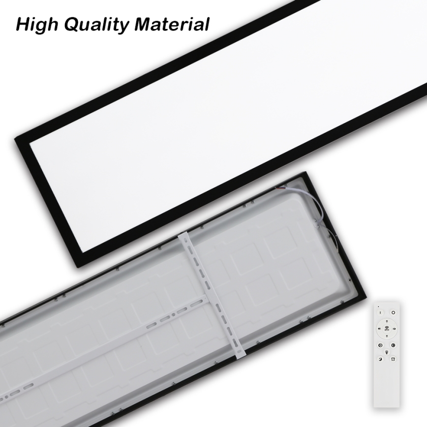 Brilagi - Luz de techo LED regulable para baño FRAME SMART LED/50W/230V 30x120 cm 3000-6000K IP44 negro + control remoto