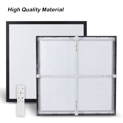 Brilagi - Luz de techo LED regulable para baño FRAME SMART LED/50W/230V 60x60 cm 3000-6000K IP44 negro + control remoto