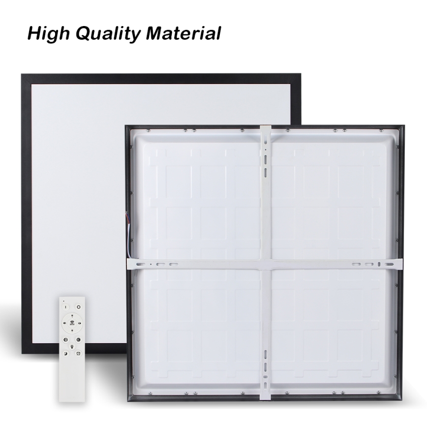 Brilagi - Luz de techo LED regulable para baño FRAME SMART LED/50W/230V 60x60 cm 3000-6000K IP44 negro + control remoto