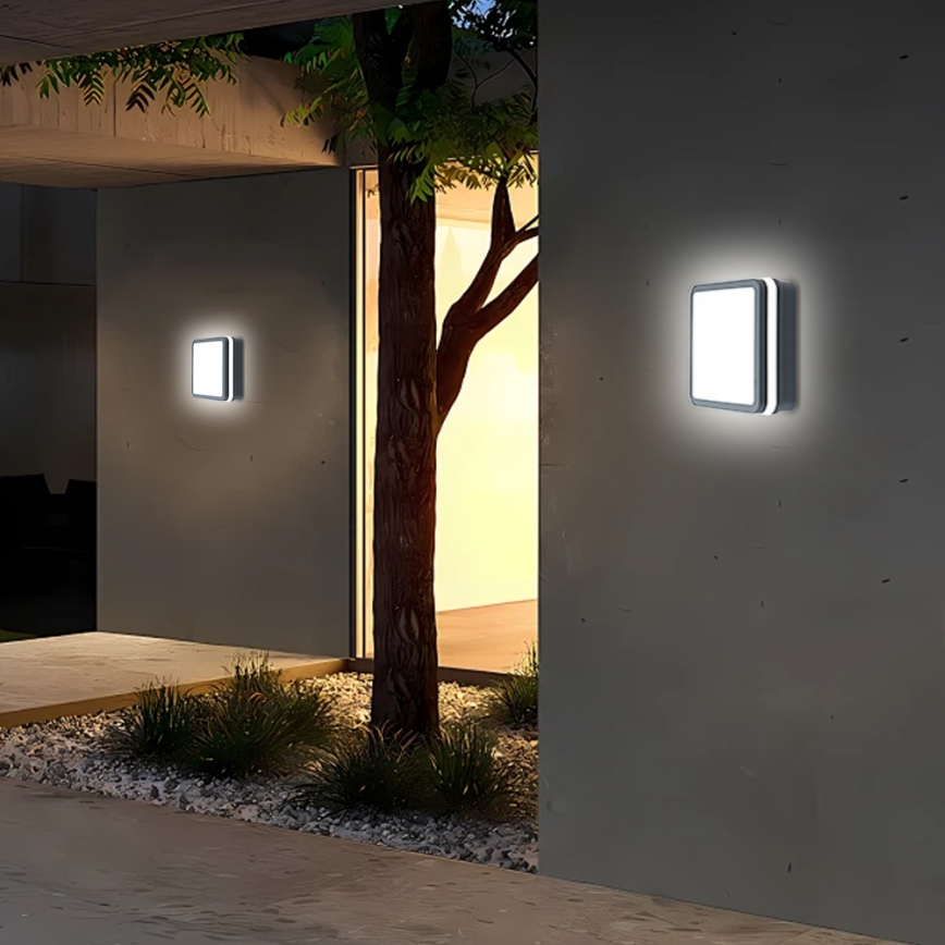 Brilagi - Lámpara de exterior LED con sensor BENE LED/18W/230V 22x22 cm antracita IP54