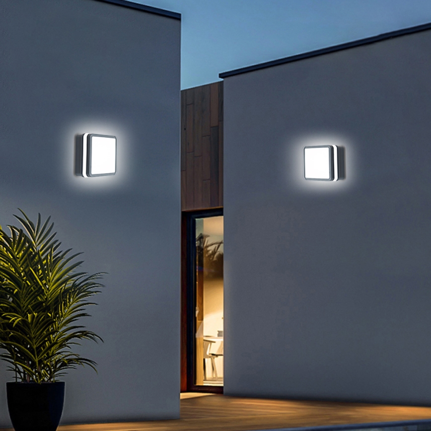 Brilagi - Lámpara de exterior LED con sensor BENE LED/18W/230V 22x22 cm antracita IP54