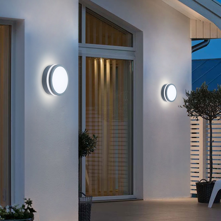 Brilagi - Lámpara de exterior LED con sensor BENE LED/18W/230V diá. 22 cm antracita IP54