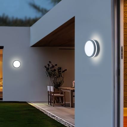 Brilagi - Lámpara de exterior LED con sensor BENE LED/18W/230V diá. 22 cm antracita IP54
