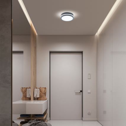 Brilagi - Lámpara de exterior LED con sensor BENE LED/18W/230V diá. 22 cm antracita IP54