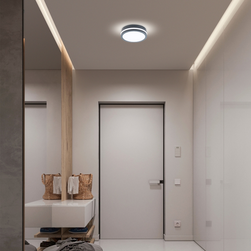 Brilagi - Lámpara de exterior LED con sensor BENE LED/18W/230V diá. 22 cm antracita IP54