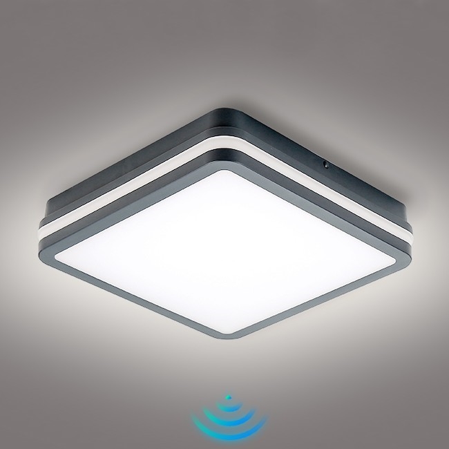 Brilagi - Lámpara de exterior LED con sensor BENE LED/24W/230V 26x26 cm antracita IP54