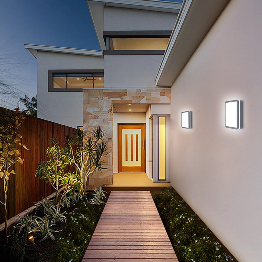 Brilagi - Lámpara de exterior LED con sensor BENE LED/24W/230V 26x26 cm antracita IP54