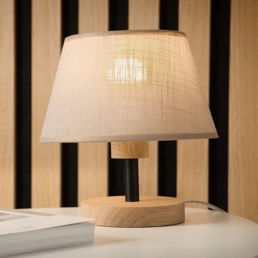 Brilagi - Lámpara de mesa ANTHONY 1xE27/60W/230V roble/beige