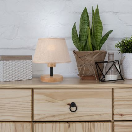 Brilagi - Lámpara de mesa ANTHONY 1xE27/60W/230V roble/beige