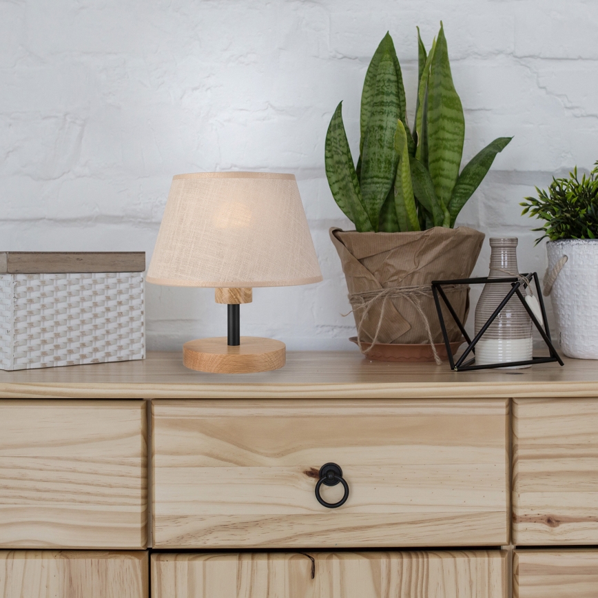 Brilagi - Lámpara de mesa ANTHONY 1xE27/60W/230V roble/beige