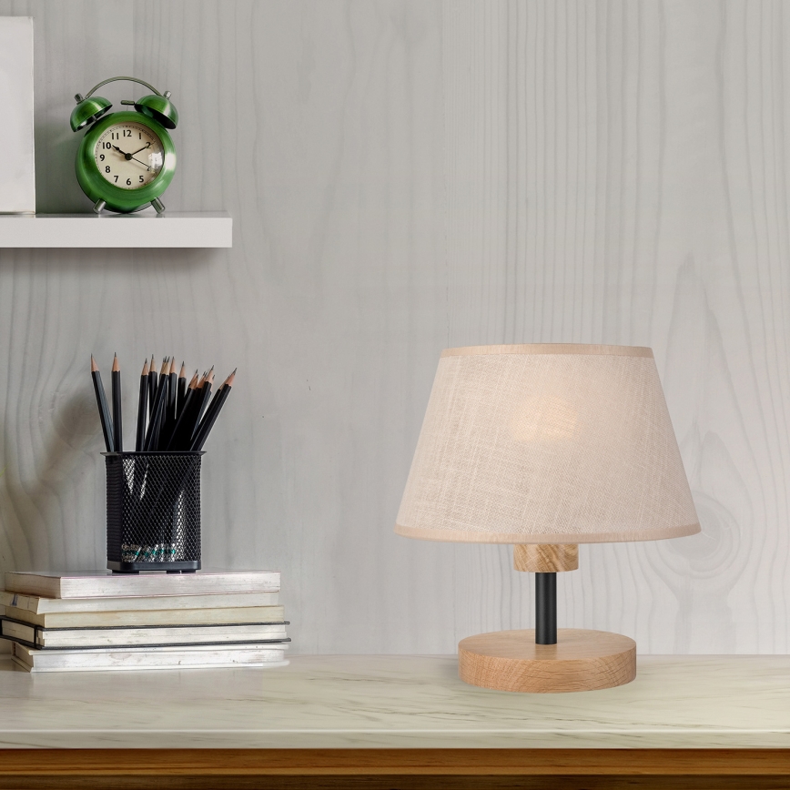 Brilagi - Lámpara de mesa ANTHONY 1xE27/60W/230V roble/beige