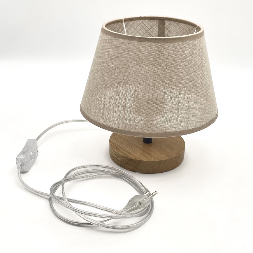 Brilagi - Lámpara de mesa ANTHONY 1xE27/60W/230V roble/beige