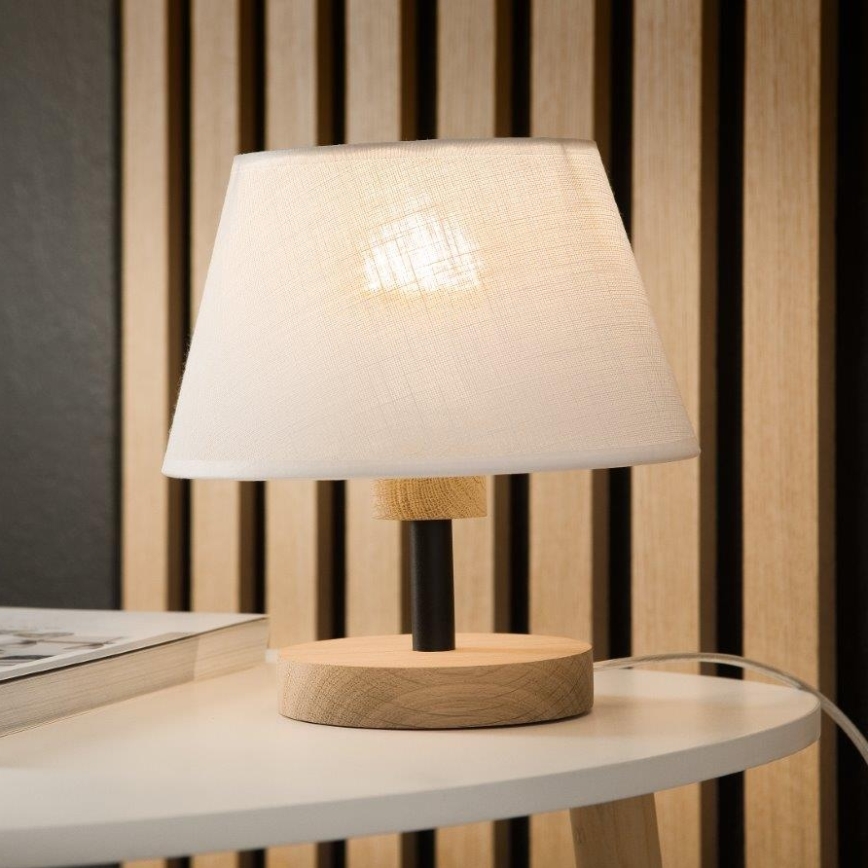 Brilagi - Lámpara de mesa ANTHONY 1xE27/60W/230V roble/blanco