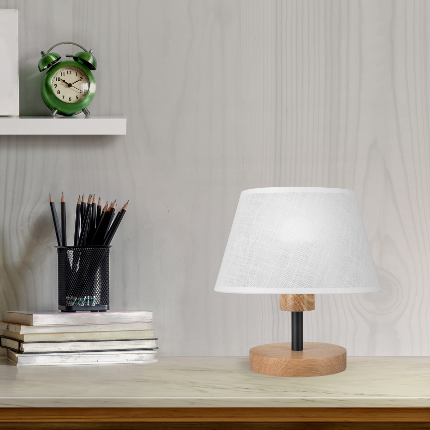 Brilagi - Lámpara de mesa ANTHONY 1xE27/60W/230V roble/blanco