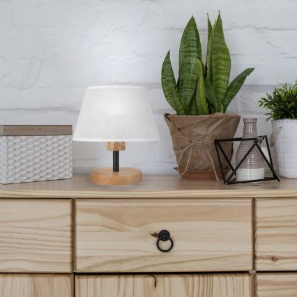 Brilagi - Lámpara de mesa ANTHONY 1xE27/60W/230V roble/blanco