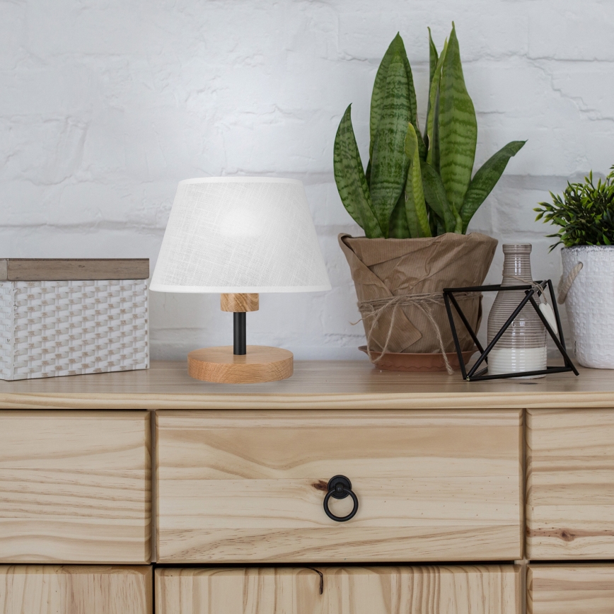 Brilagi - Lámpara de mesa ANTHONY 1xE27/60W/230V roble/blanco
