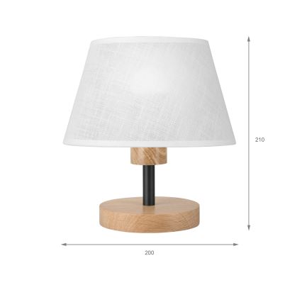 Brilagi - Lámpara de mesa ANTHONY 1xE27/60W/230V roble/blanco