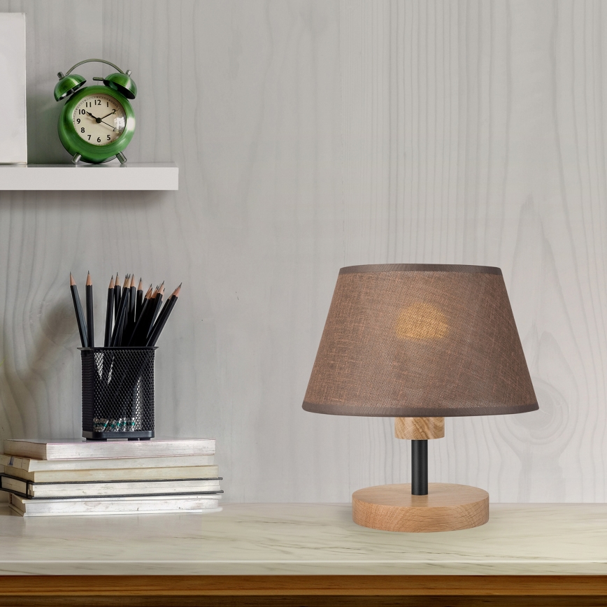 Brilagi - Lámpara de mesa ANTHONY 1xE27/60W/230V roble/marrón