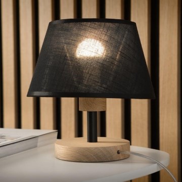 Brilagi - Lámpara de mesa ANTHONY 1xE27/60W/230V roble/negro