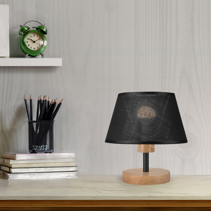 Brilagi - Lámpara de mesa ANTHONY 1xE27/60W/230V roble/negro