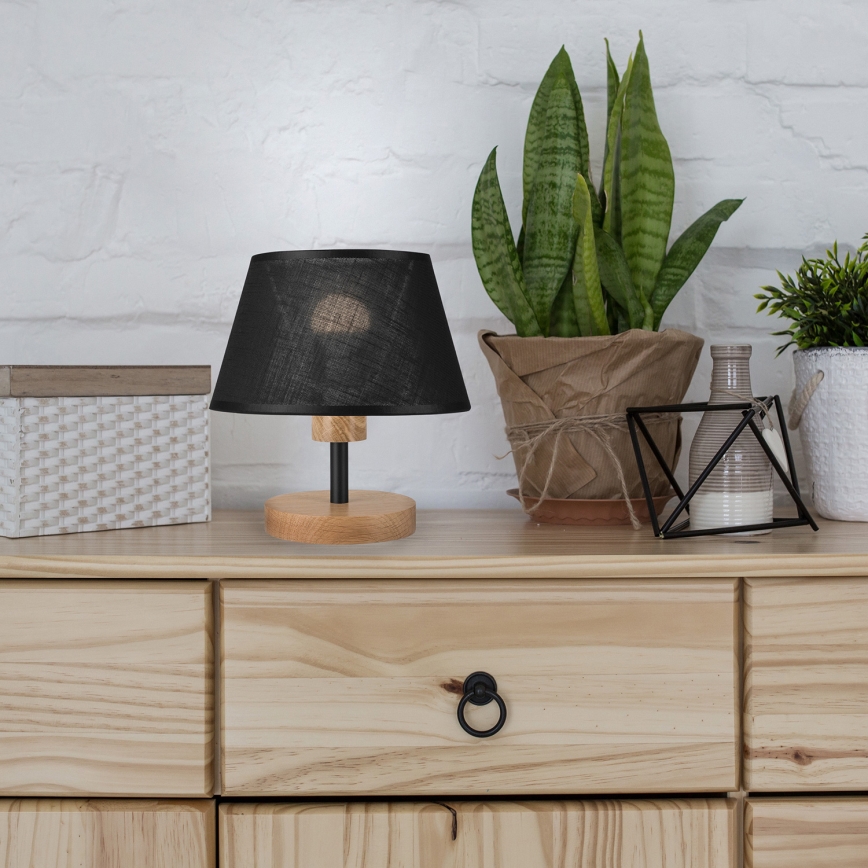 Brilagi - Lámpara de mesa ANTHONY 1xE27/60W/230V roble/negro