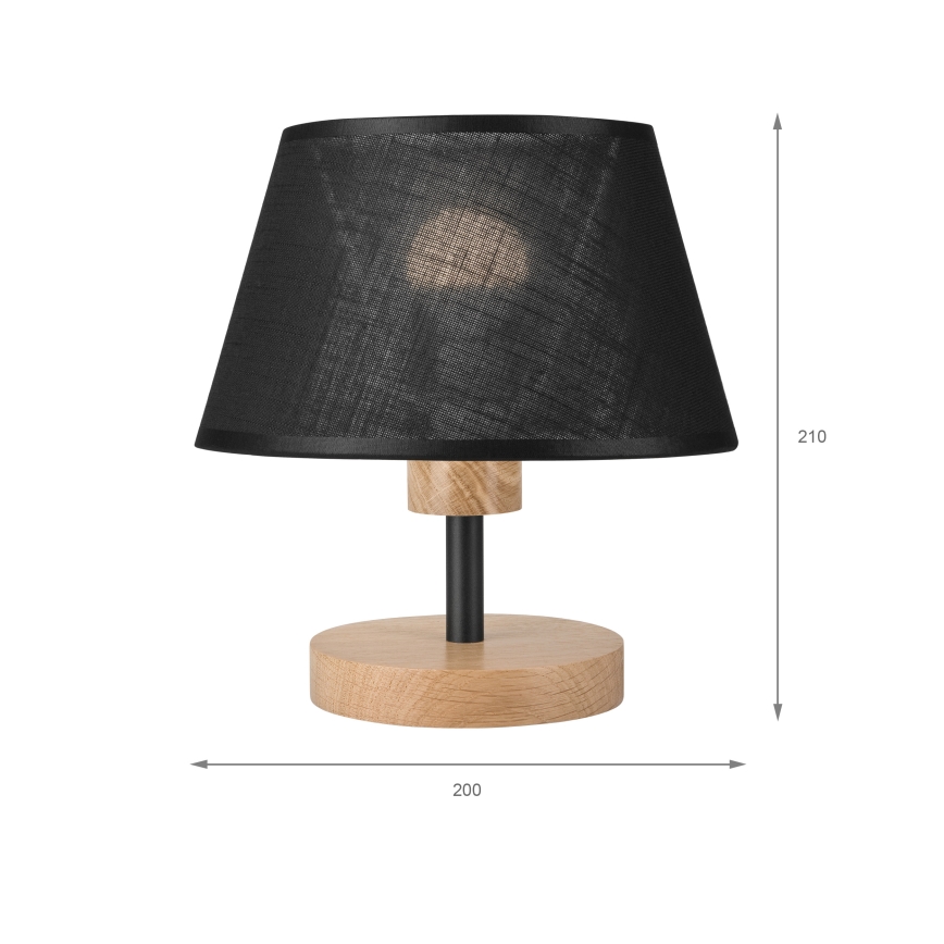 Brilagi - Lámpara de mesa ANTHONY 1xE27/60W/230V roble/negro