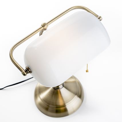 Brilagi - Lámpara de mesa BANK OFFICE 1xE27/60W/230V latón/blanco