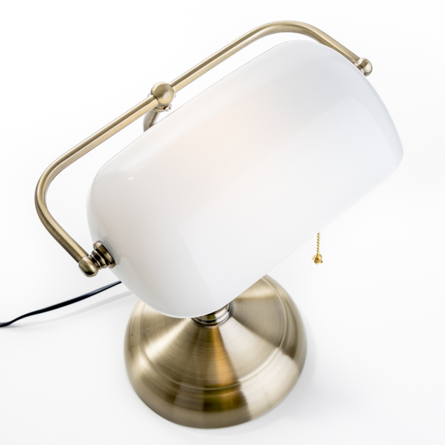 Brilagi - Lámpara de mesa BANK OFFICE 1xE27/60W/230V latón/blanco
