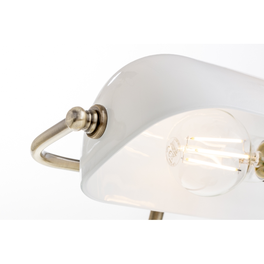 Brilagi - Lámpara de mesa BANK OFFICE 1xE27/60W/230V latón/blanco
