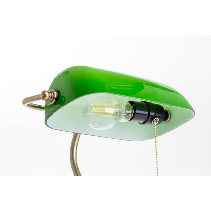 Brilagi - Lámpara de mesa BANK OFFICE 1xE27/60W/230V latón/Verde