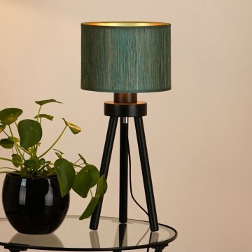 Brilagi - Lámpara de mesa BOSTON ROLLER 1xE27/15W/230V paja verde/dorado