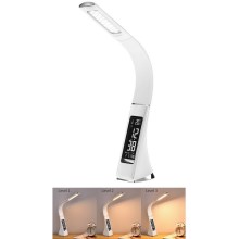 Brilagi - Lámpara de mesa LED regulable con pantalla PELLE LED/7W/230V blanco