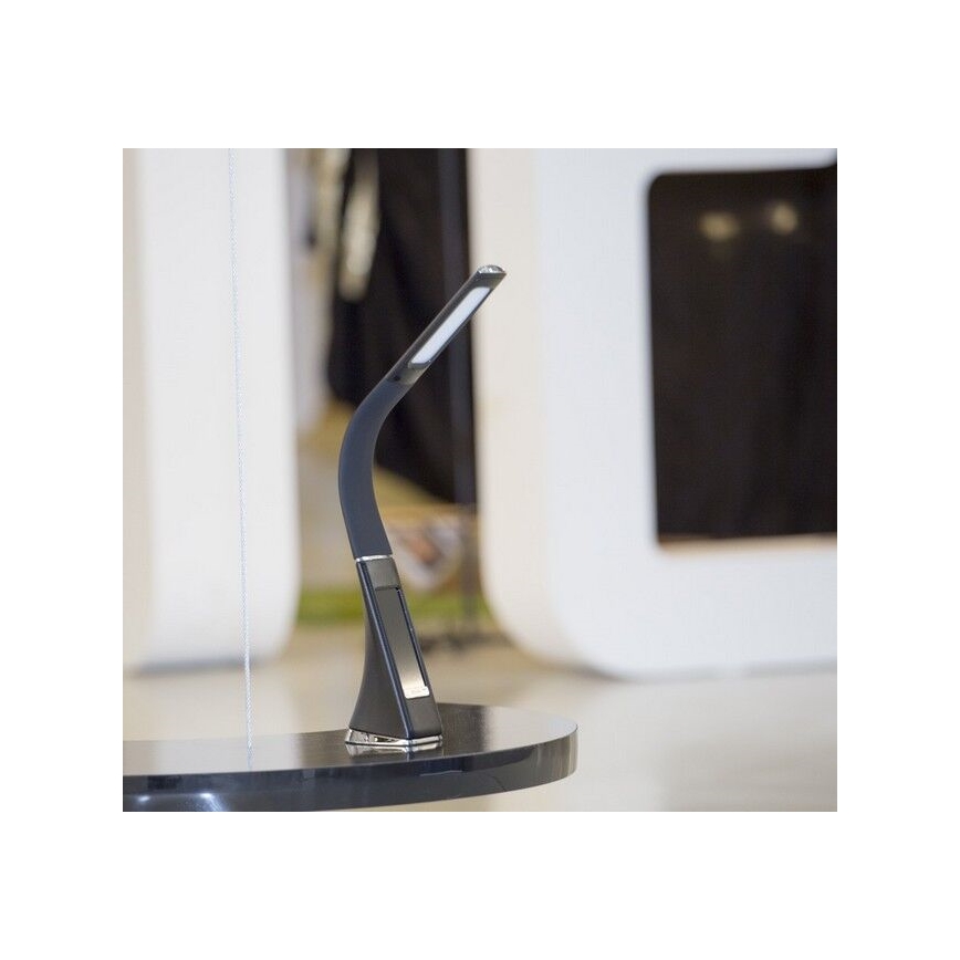 Brilagi - Lámpara de mesa LED regulable con pantalla PELLE LED/7W/230V negro