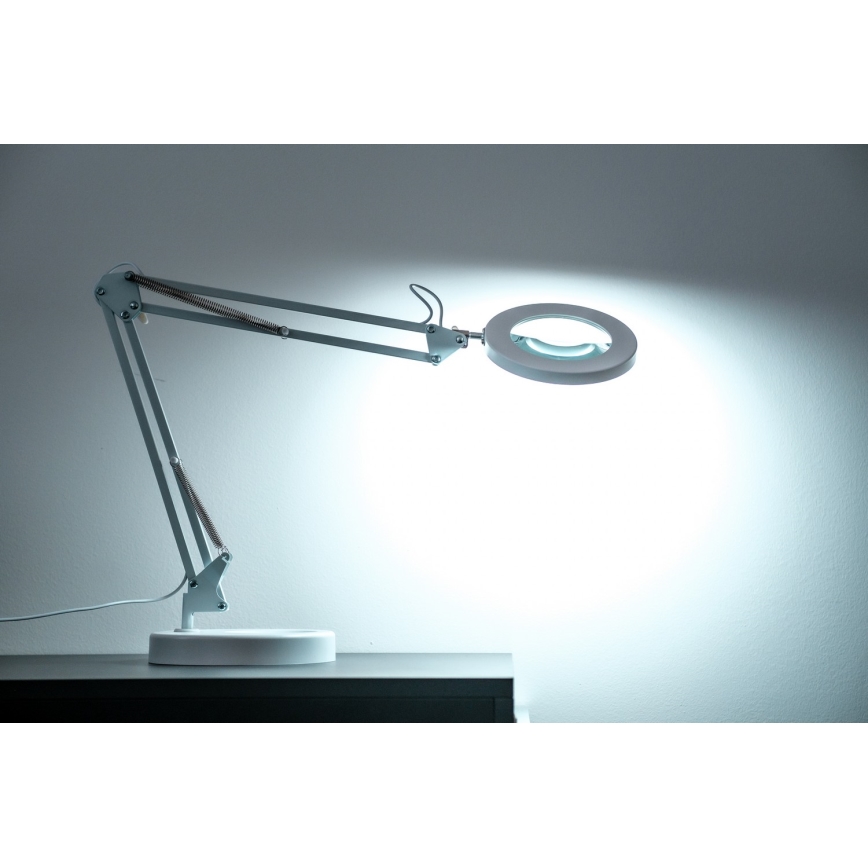Brilagi - Lámpara de mesa LED regulable con una lupa LENS LED/12W/5V 3000/4200/6000K blanco