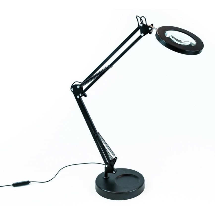 Brilagi - Lámpara de mesa LED regulable con una lupa LENS LED/12W/5V 3000/4200/6000K negro
