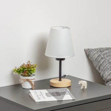Brilagi - Lámpara de mesa NUBILA WOOD 1xE27/25W/230V roble/blanco