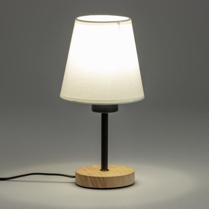 Brilagi - Lámpara de mesa NUBILA WOOD 1xE27/25W/230V roble/blanco
