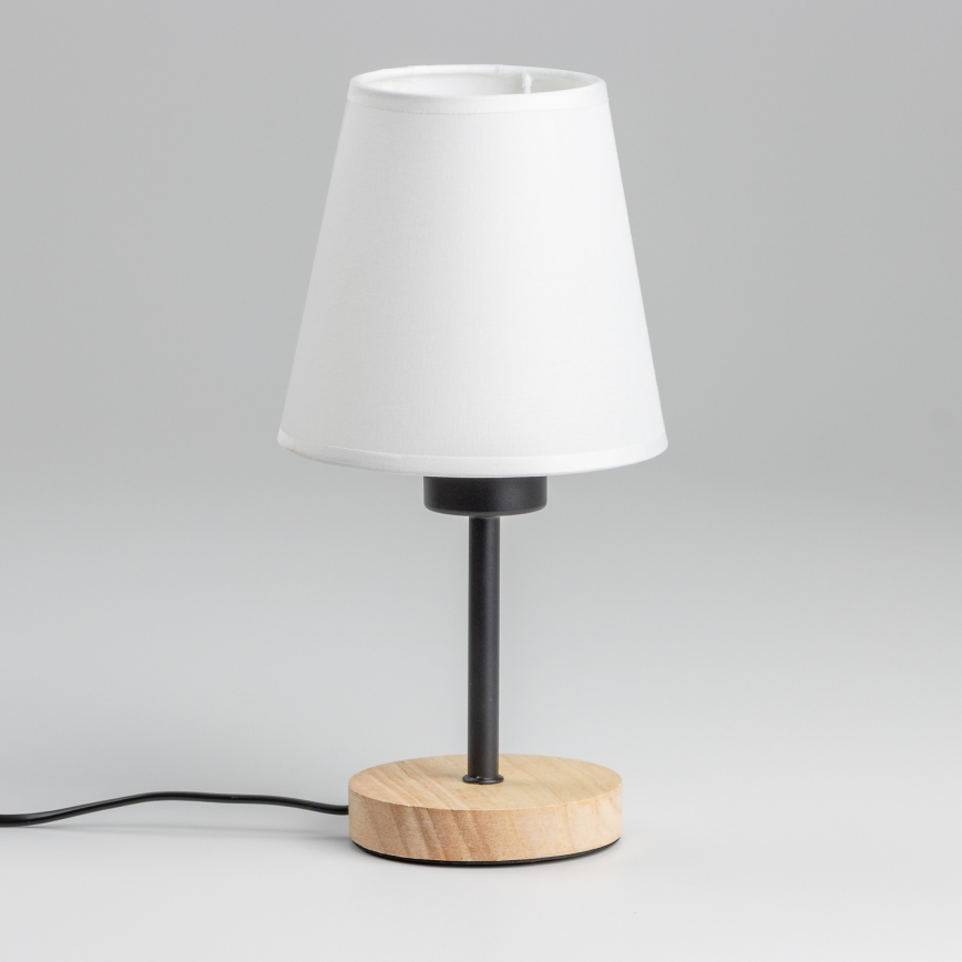 Brilagi - Lámpara de mesa NUBILA WOOD 1xE27/25W/230V roble/blanco