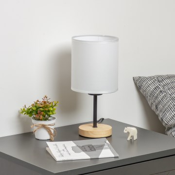 Brilagi - Lámpara de mesa NUBILA WOOD 1xE27/25W/230V roble/blanco