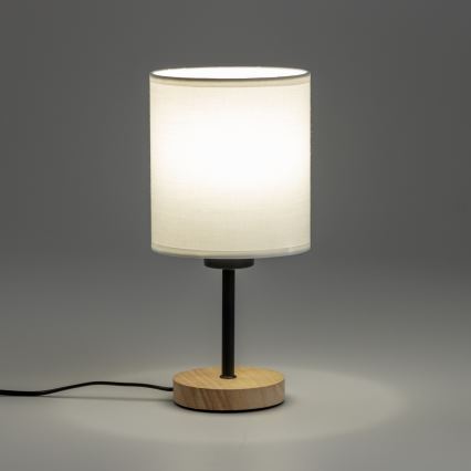 Brilagi - Lámpara de mesa NUBILA WOOD 1xE27/25W/230V roble/blanco