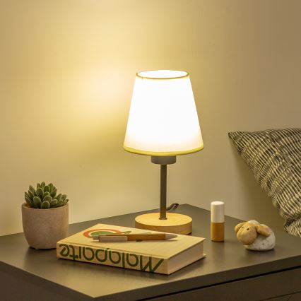 Brilagi - Lámpara de mesa NUBILA WOOD 1xE27/25W/230V roble/color crema