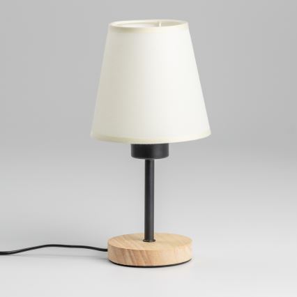 Brilagi - Lámpara de mesa NUBILA WOOD 1xE27/25W/230V roble/color crema