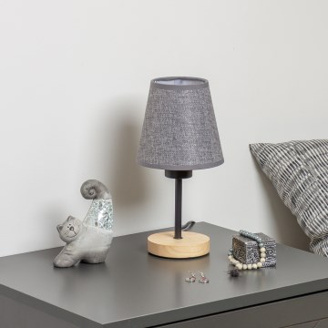 Brilagi - Lámpara de mesa NUBILA WOOD 1xE27/25W/230V roble/gris