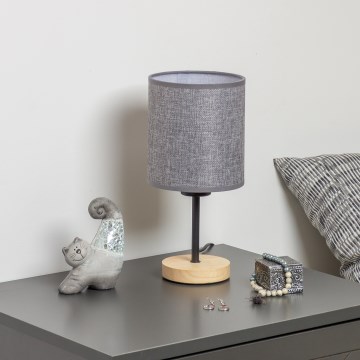 Brilagi - Lámpara de mesa NUBILA WOOD 1xE27/25W/230V roble/gris
