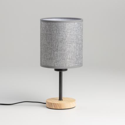Brilagi - Lámpara de mesa NUBILA WOOD 1xE27/25W/230V roble/gris