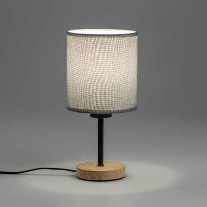 Brilagi - Lámpara de mesa NUBILA WOOD 1xE27/25W/230V roble/gris